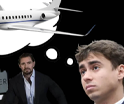 Nikolas e o jatinho de vorcaro durante a campanha de 2022